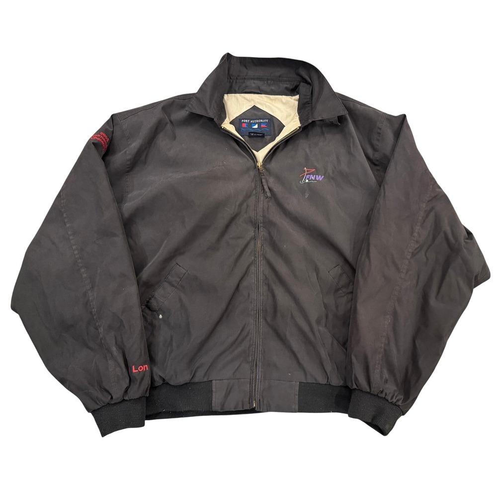 Vintage Port Authority On Tour Golf Jacket Black 2002 Tournament Champion Large